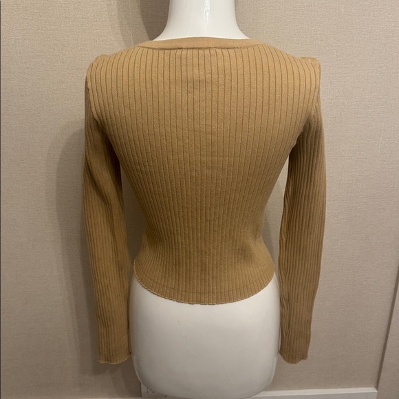 Reformation Joanne Cotton Cardigan Brown - Size XS - Picture 5 of 7